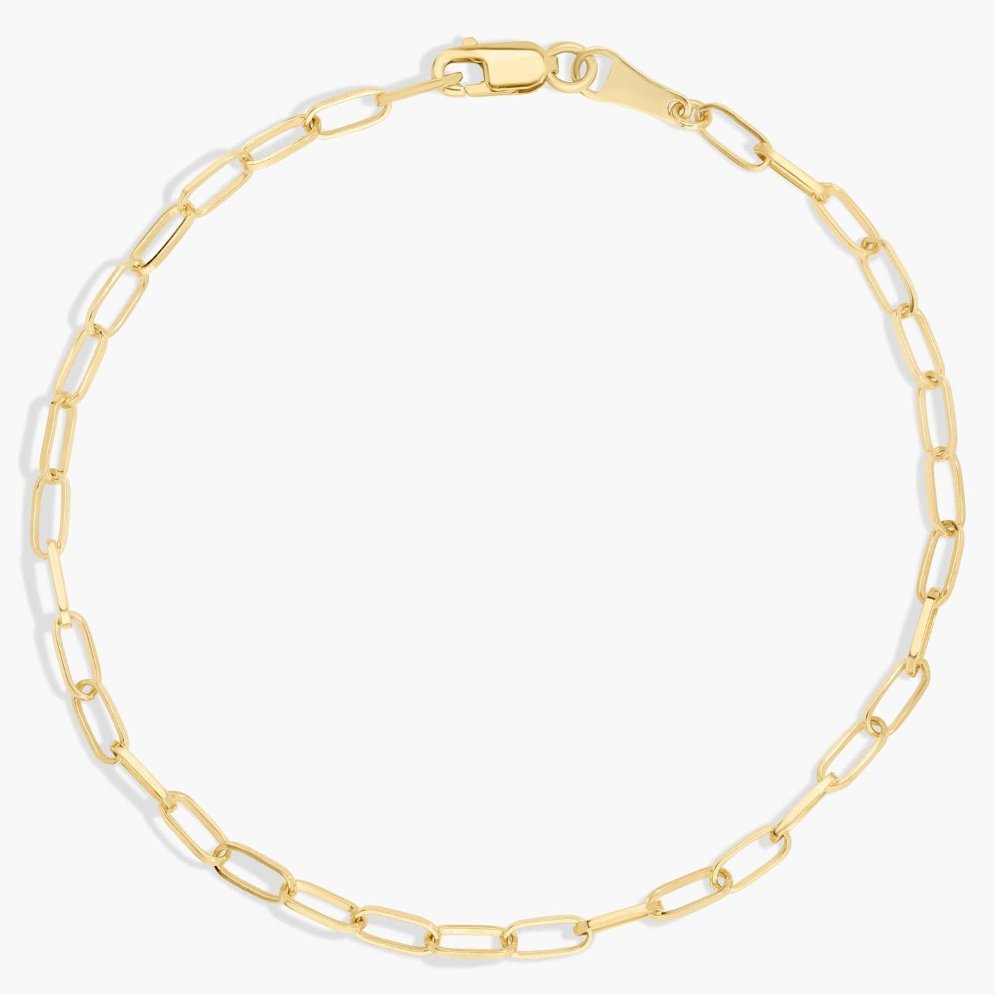 7.5" Paperclip Chain Bracelet 18k Gold