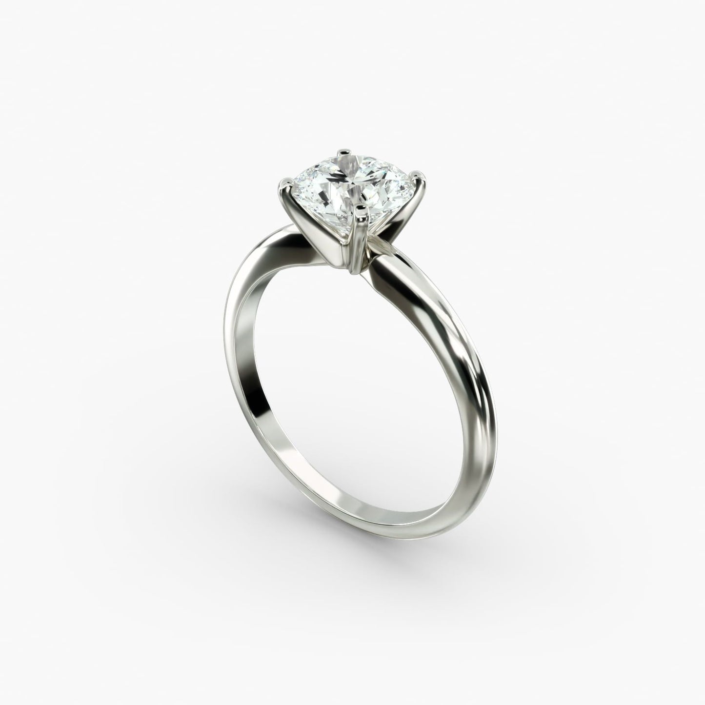 Solitaire Engagement Ring 18k White Gold