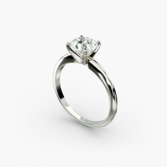 Solitaire Engagement Ring 18k White Gold